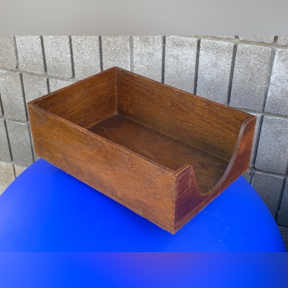Mid Century Vintage Carver Finger Jointed Solid Oak Desk File Box - Picture 14 of 16